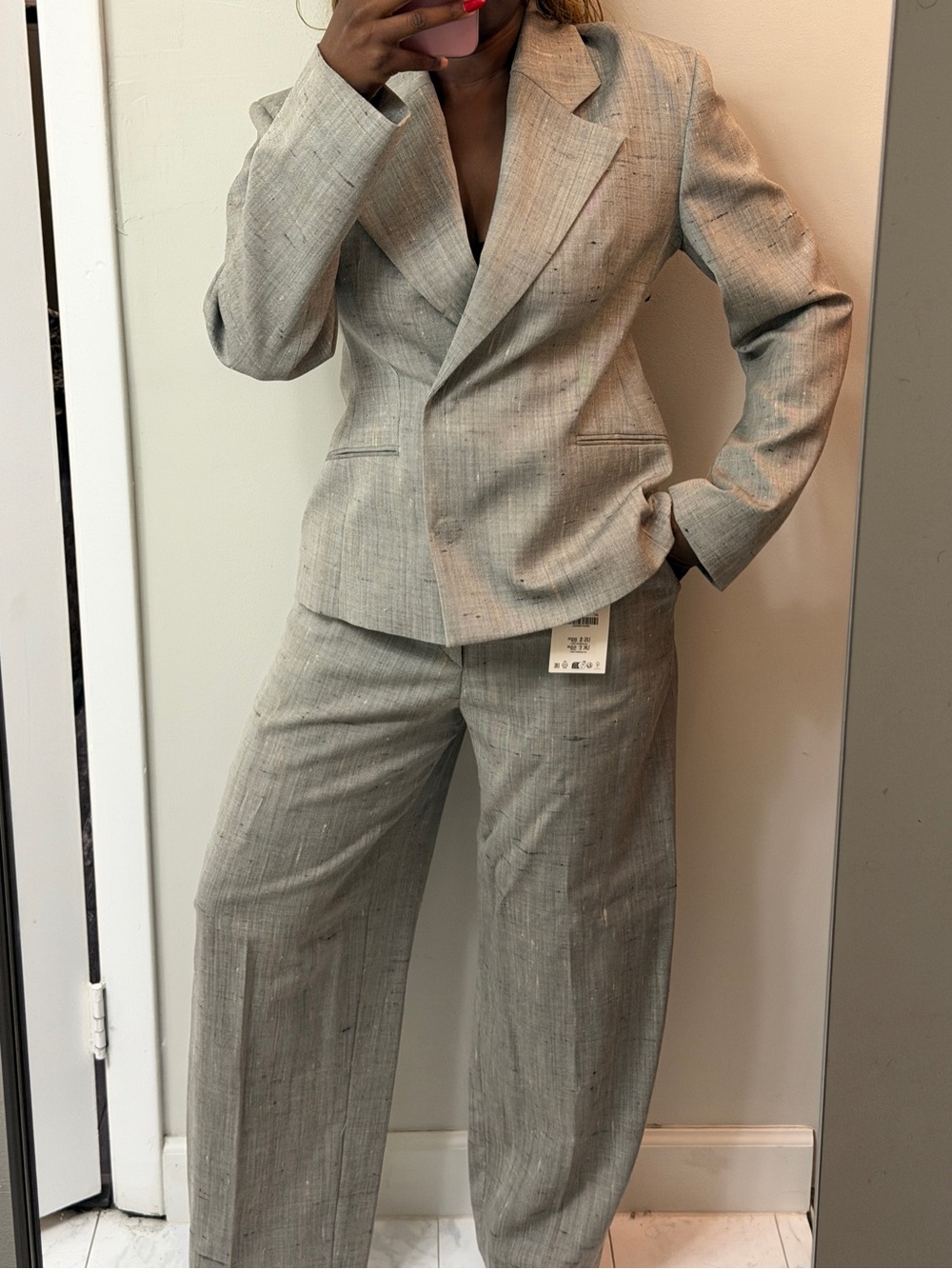 Zara Taupe Wide-Leg Tailored Suit - Picture 11 of 13
